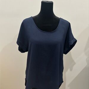 Elegant Navy Women's Short Sleeve Top